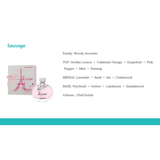 LONKOOM This Lover Sauvage Pink Bottle Perfume for Women 25ml, Woody Aromatic Long‑Lasting Eau De Parfum Spray